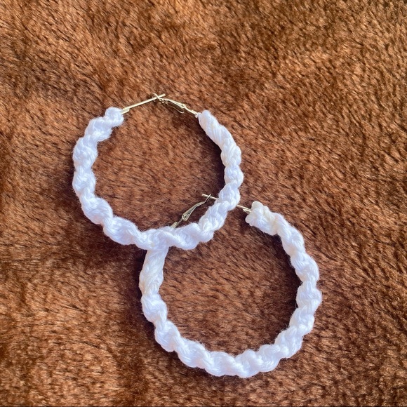 Macrame Hoops Earrings & Choker Set!❤️ Handmade! - Picture 9 of 10